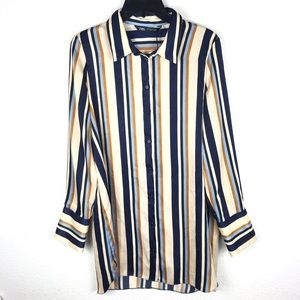 Zara Stripe Pajama Sleep Shirt Medium Sleepwear.